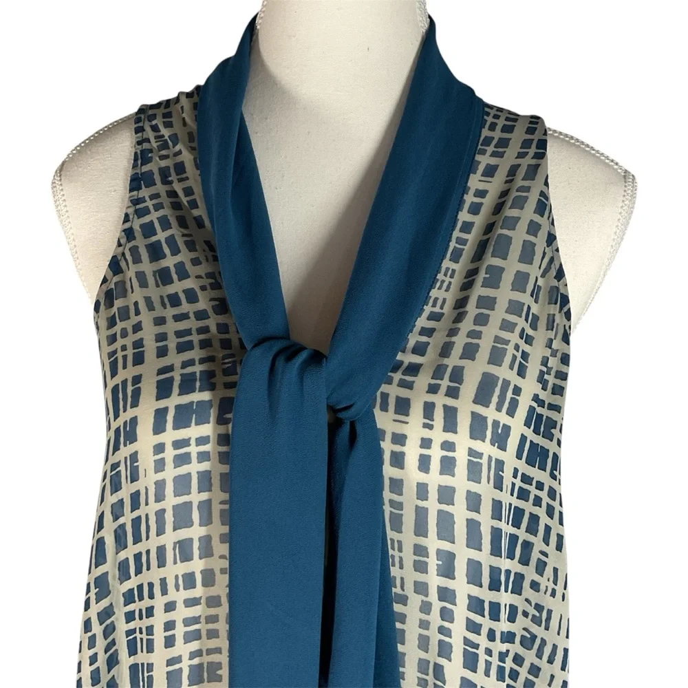 Naked Zebra Blue Sleeveless Blouse - Picture 2 of 8